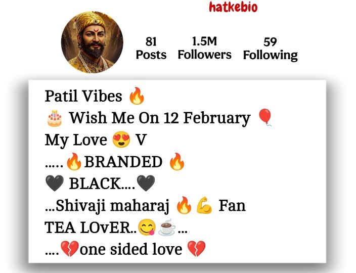 Shivaji Maharaj Bio For Instagram